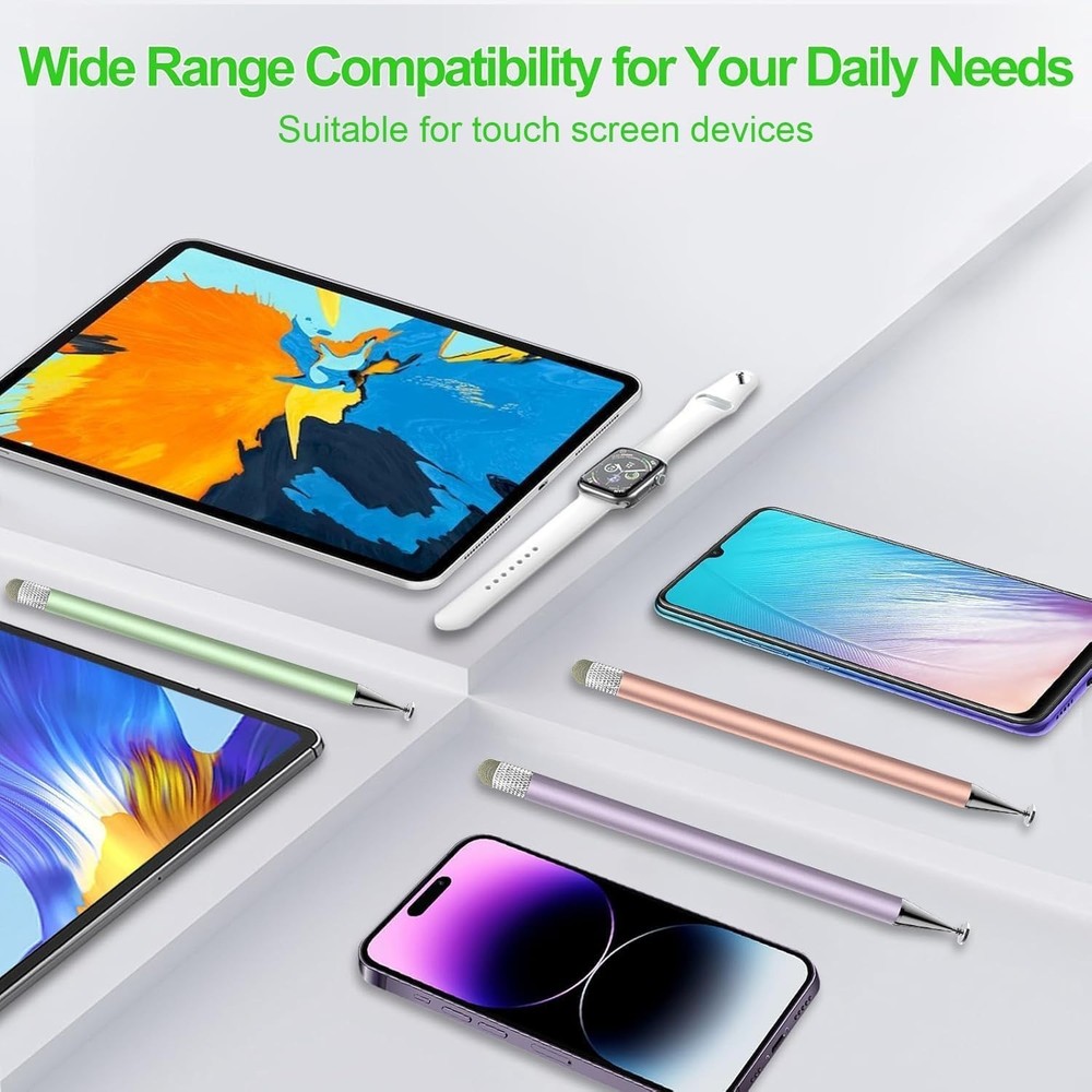 3-Pack Touchscreen Stylus Pens for iPhone, iPad, Android High Sensitivity
