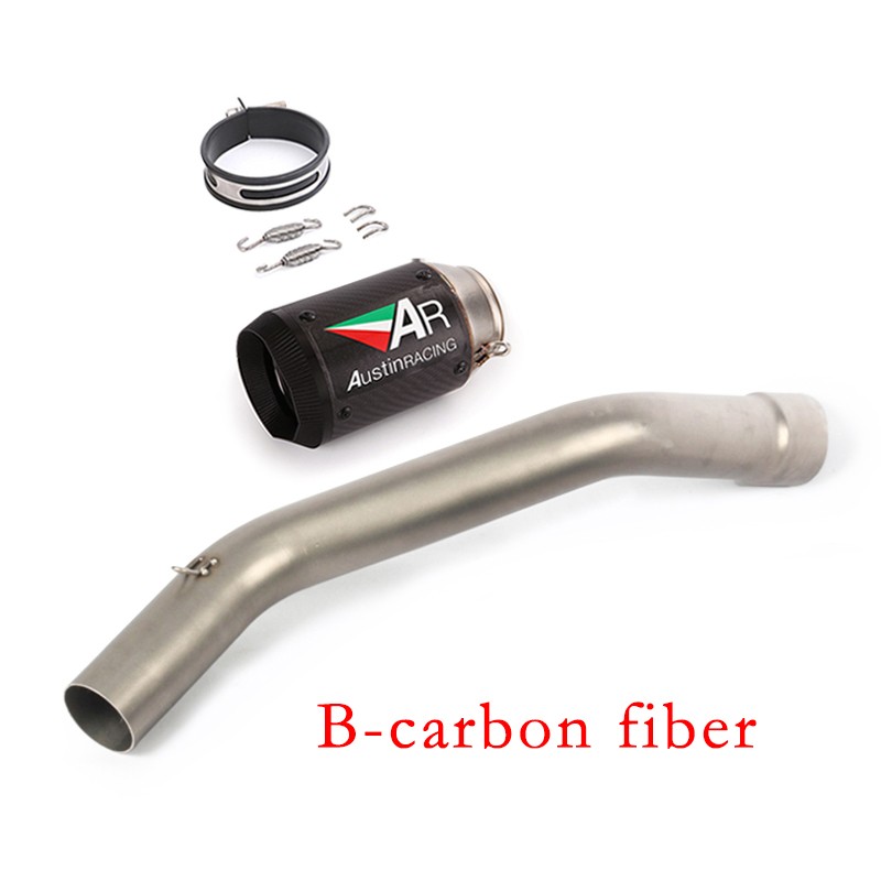 For Kawasaki Ninja ZX6R Carbon Exhaust Muffler Mid Link Pipe Slip On ZX636 09-23