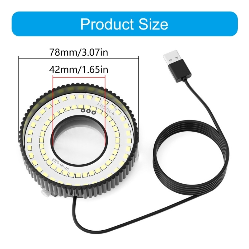 USB Powered Portable LED Rings Light With Polarizing Function For Microscope
