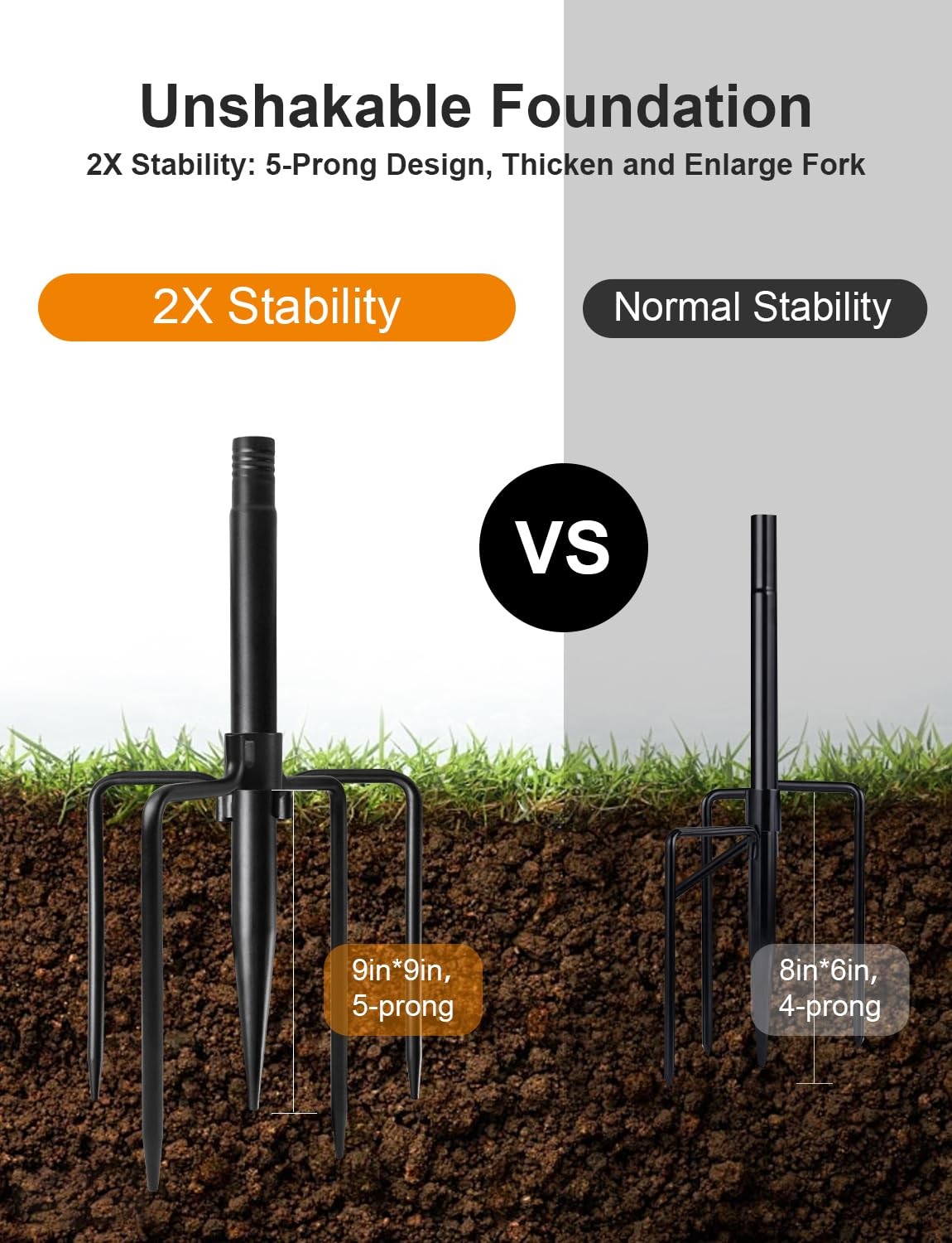 4 Pack String Light Poles for Outside, Thickened Metal 4 Pack, Black