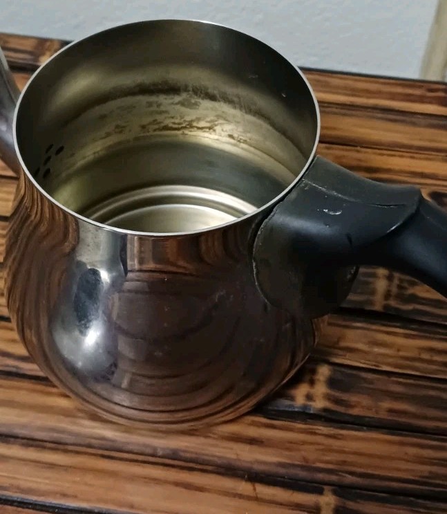 Vtg Silver Coffee Pot With Lid Java Starbucks Brew