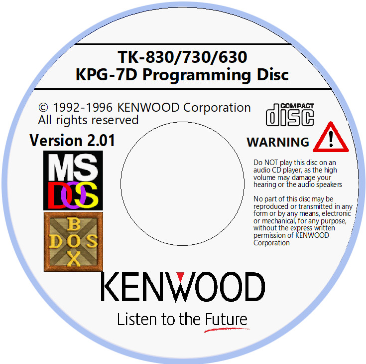 Kenwood KPG-7D Version 2.01 Programming Software for TK-830/730/630