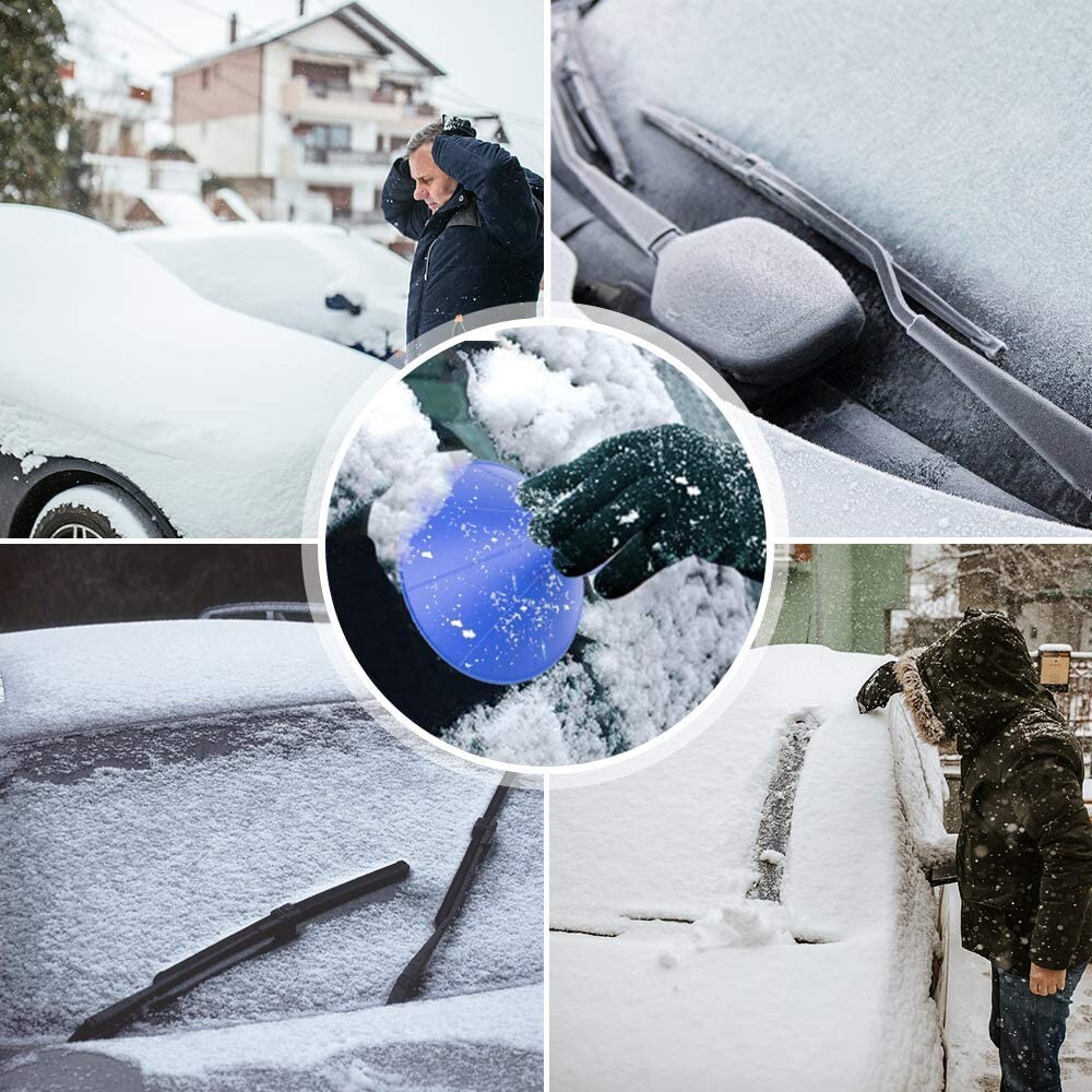Ice Scraper Auto, Car Windscreen Ice Shaped Multi-Function Cone Fueling Funnel