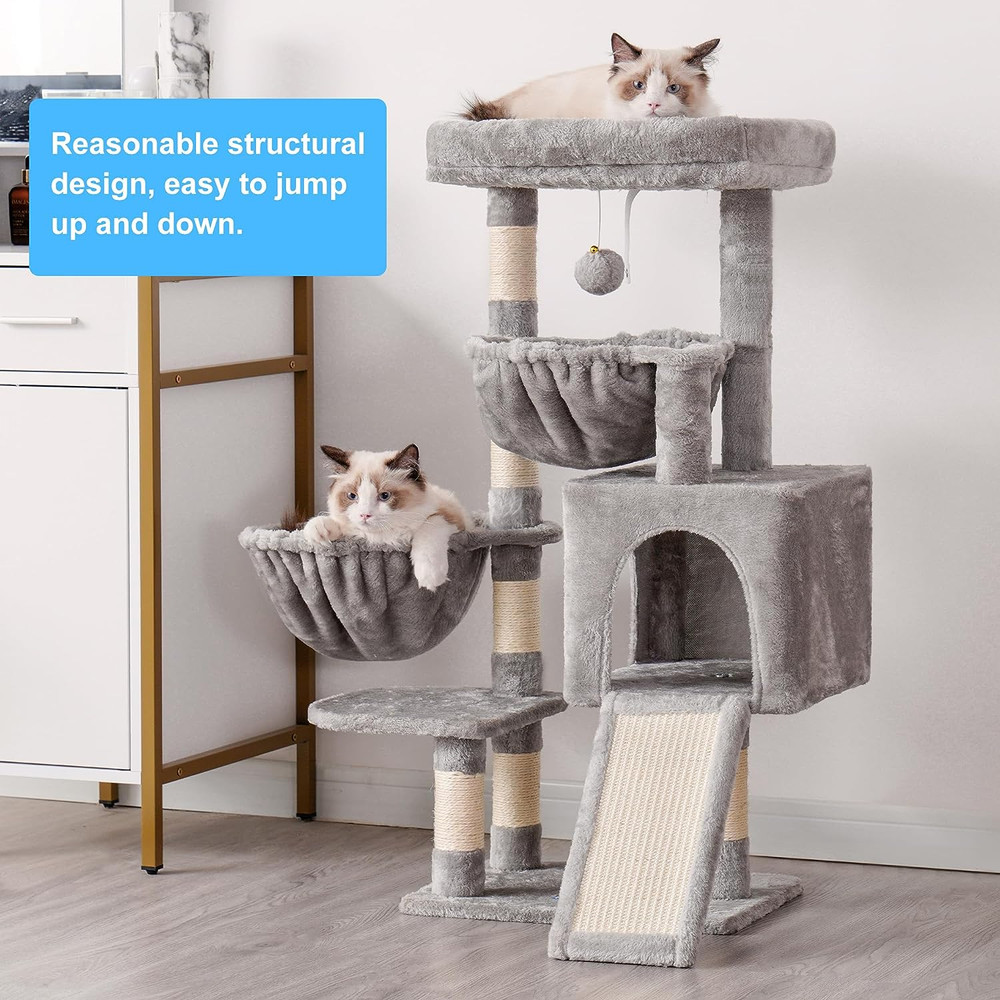 35.4" Cat Tree Tower Condo House Large Scratching Post Activity Center Playing
