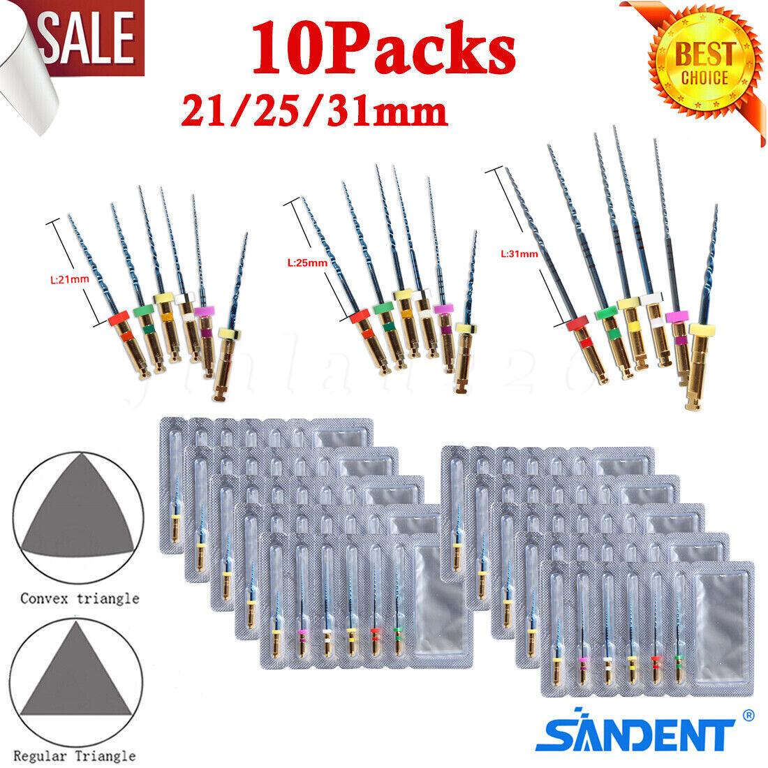 Endo Rotary Files SX-F3 X-Pro Gold Taper Files X3 Pro Gold Niti Files 21/25/31mm