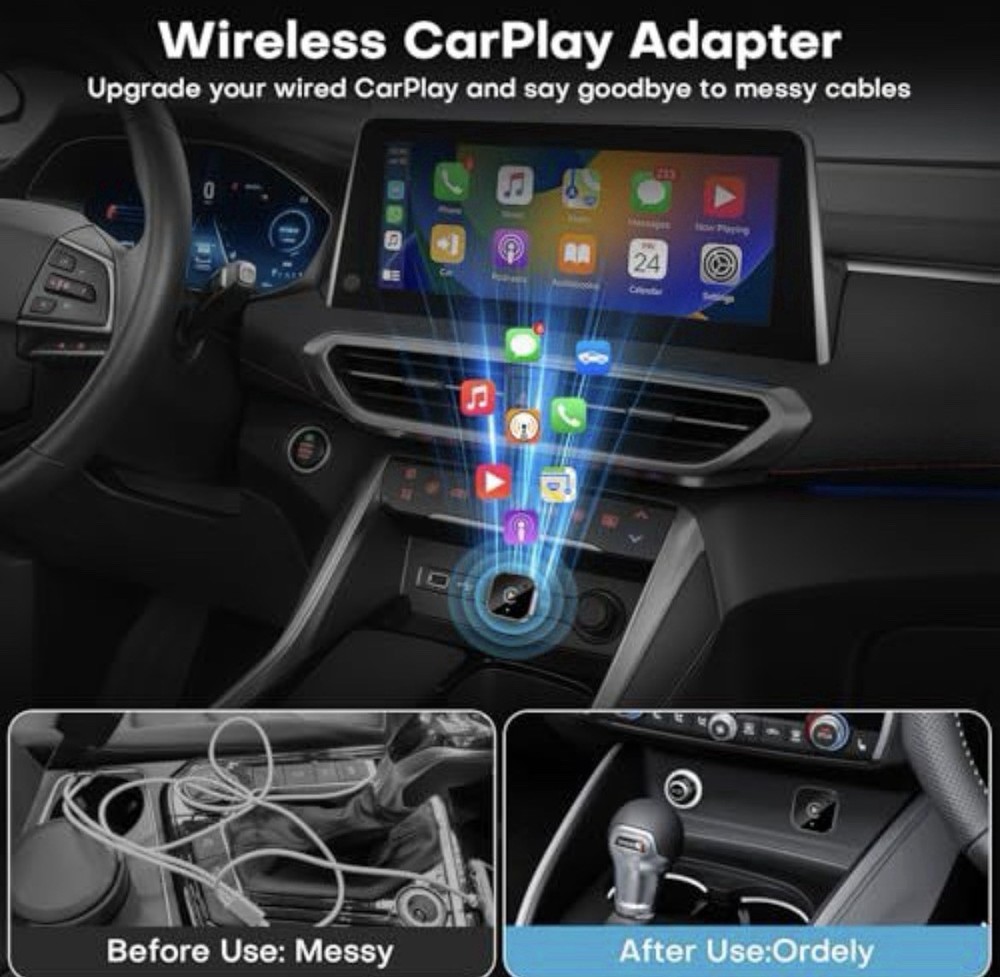 Wireless CarPlay & Android Auto Adapter 2026 USB/USB-C Plug & Play Fast Connect