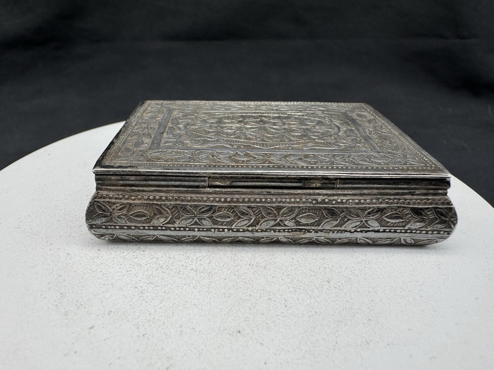 Antique Sterling Silver Hinged Snuff Box, 68 grams