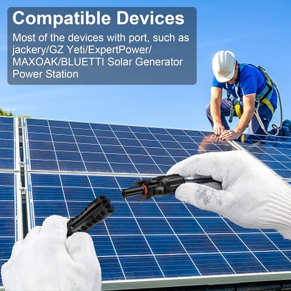 30FT 8AWG Solar Panel Extension Cable with Connectors for Solar Systems