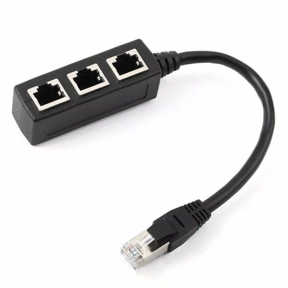 RJ45 1 to 2/3 Ways Splitter Adapter Port CAT6/5/7 LAN Ethernet Cable Connector