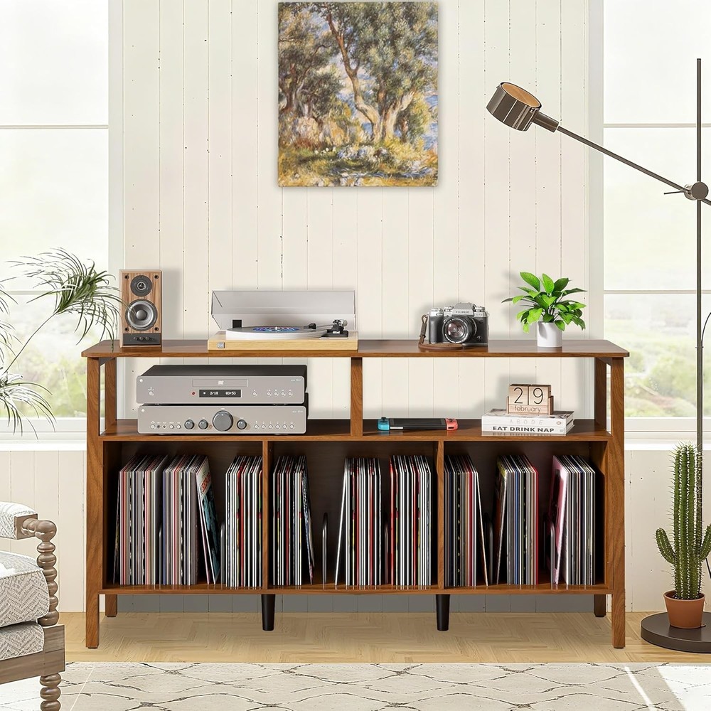 Large Record Player Stand,Mid Century Turntable Stand Table