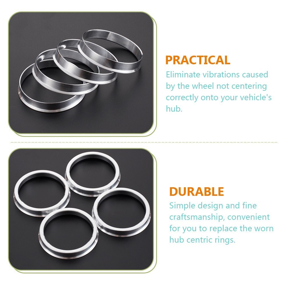 3 Count Wheel Hub Reducer Ring Car Exterior Decorations Adapter Kit