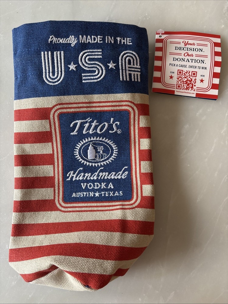Titos Handmade Vodka Bottle Bag Drawstring, Austin Texas, Empty! NWT FREE SHIP