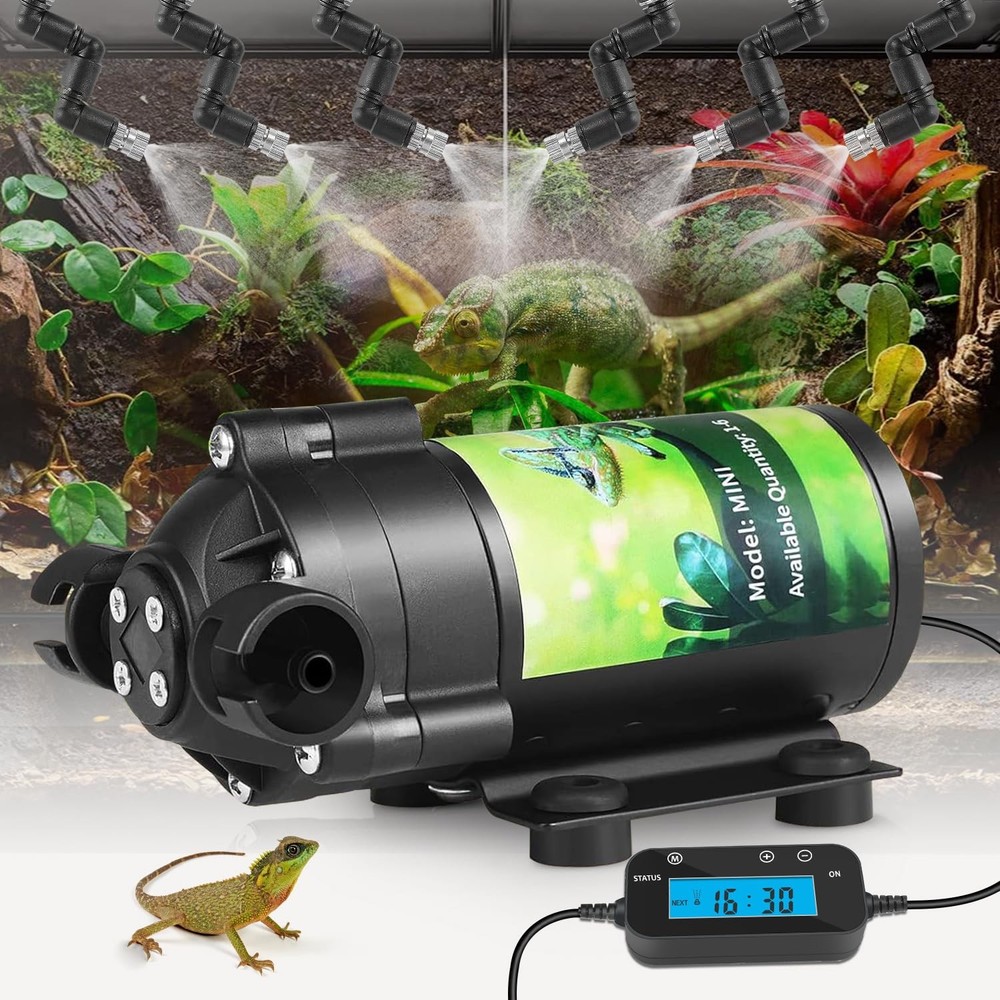 Reptile Mister System, External Timer & 360° Adjustable Nozzle, Humidifier fo...
