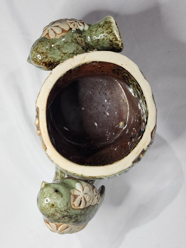 Ceramic Bird Stump Planter