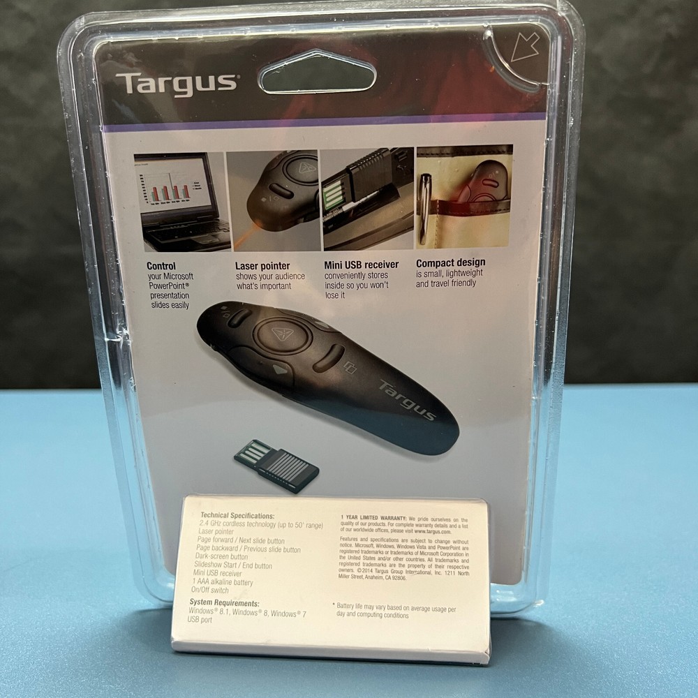 Targus AMP16US Wireless Presenter with Laser Pointer 50ft Range New In Package