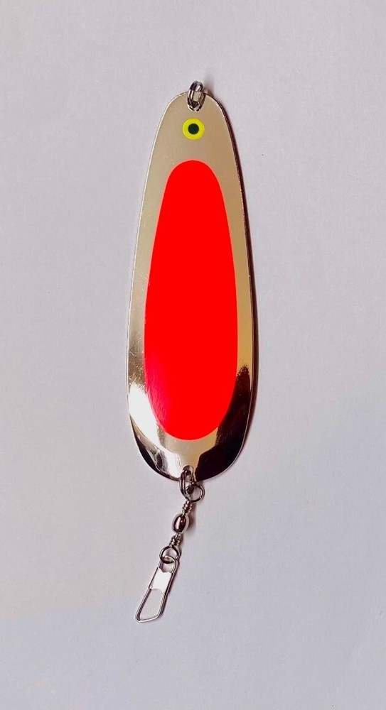 Kokanee Dodger: uv “FLO RED” / nickel