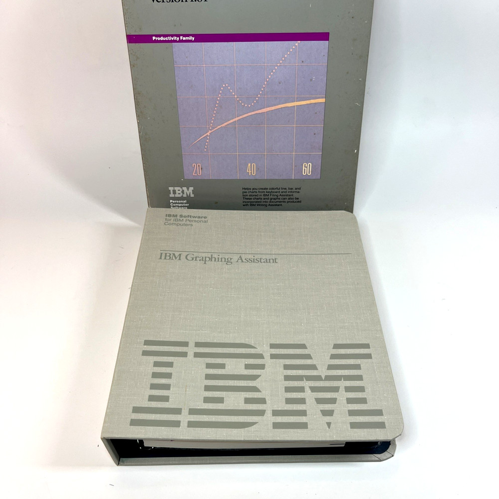 Vintage IBM Graphing Assistant With 5.25" Disk PC XT PCjr Software