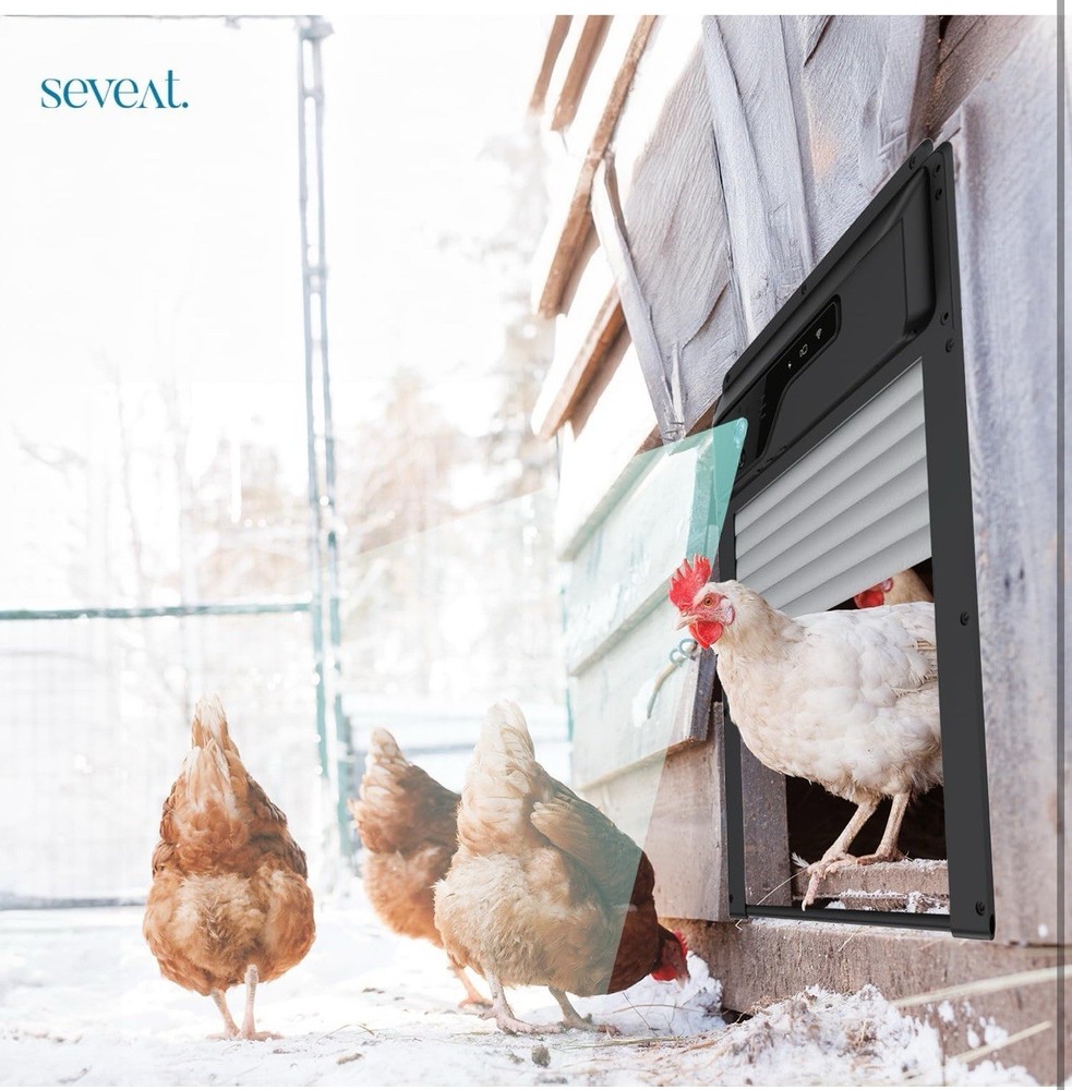 Automatic Chicken Coop Door HD Camera, Solar Powered 5000mAh Battery Remote