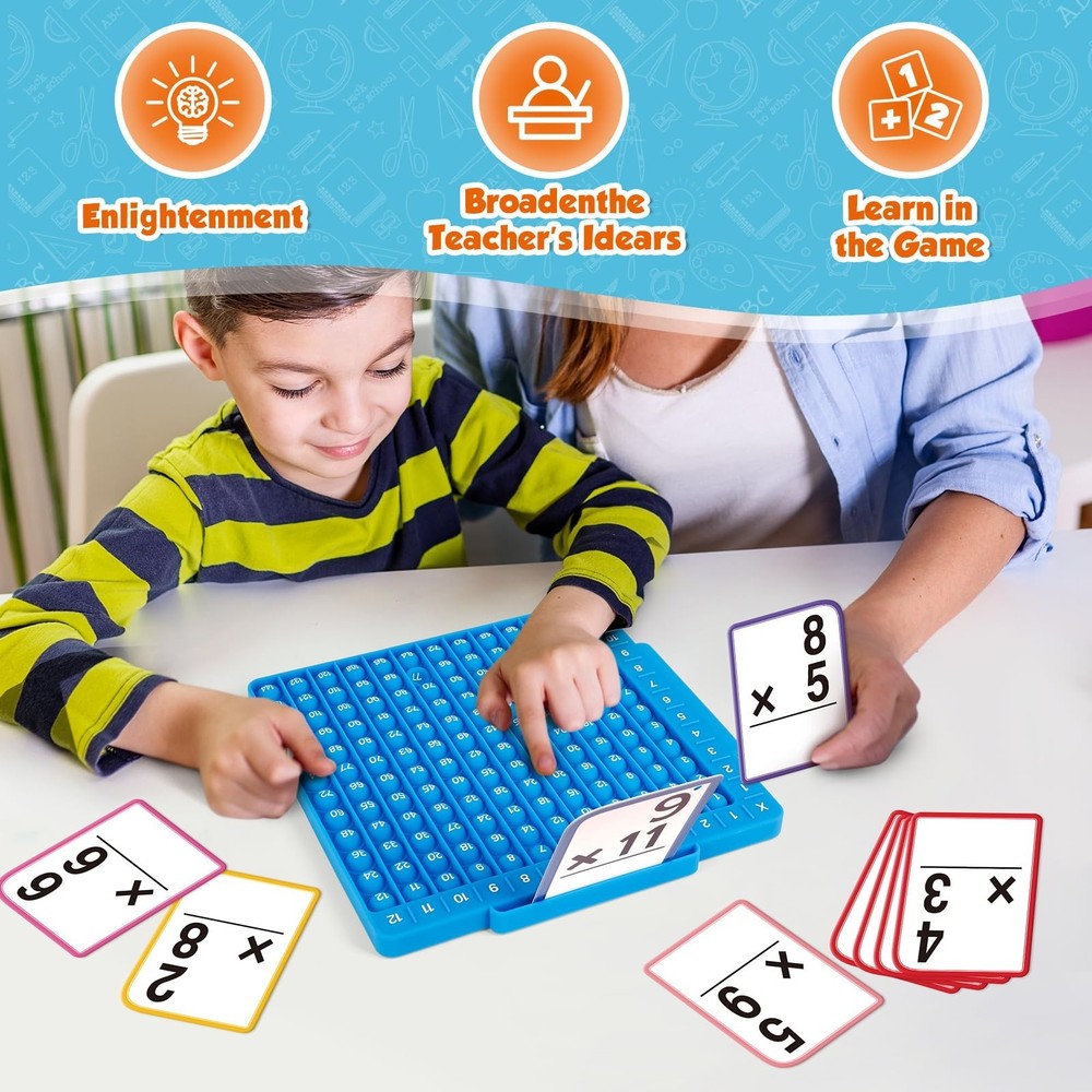 Torlam Multiplication Flash Cards + Math Board, Time Table Chart Flashcards f...