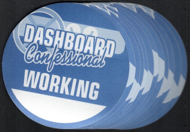 Dashboard Confessional Backstage Pass - Wholesale Set of 12 - 2002 Cloth Passes