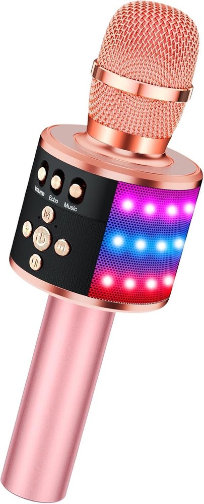 Multicolor LED Microphone for Karaoke with Echo & Bluetooth - Ideal for Parties