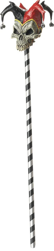 Wicked Jester Circus Clown Jester Skull Cane Accessory