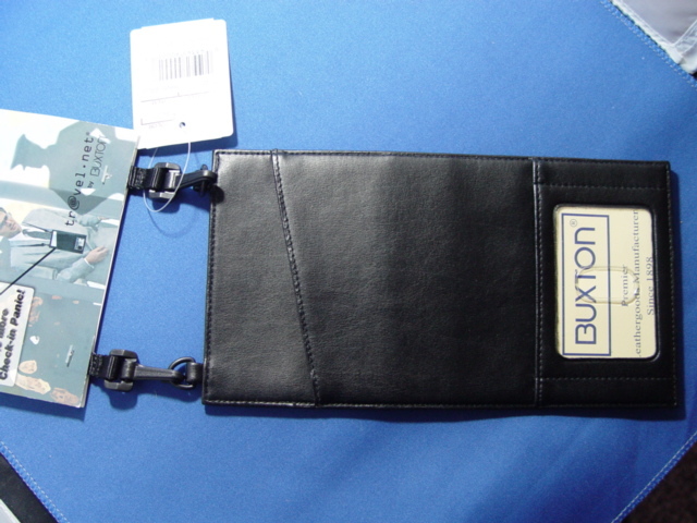 new Buxton BLACK PASSPORT WALLET / CASE / handsfree