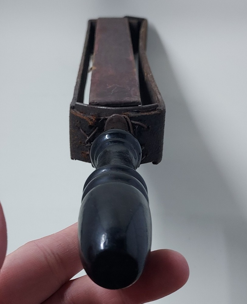 Antique Straight Razor Brown Leather Hone Sharpening Plank