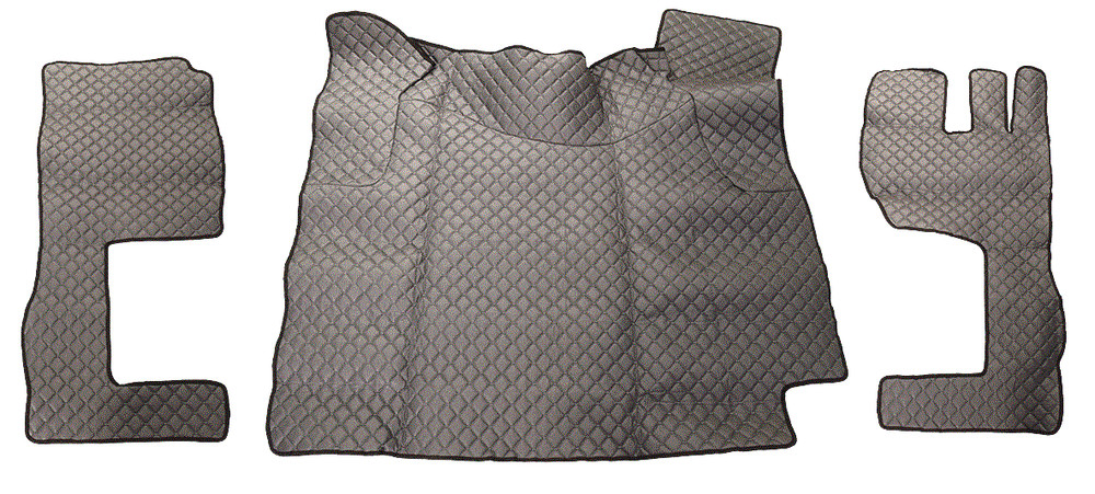 Gray Eco Leather Floor Mats & Engine Cover for Volvo FH 2009-2013 Automatic RHD