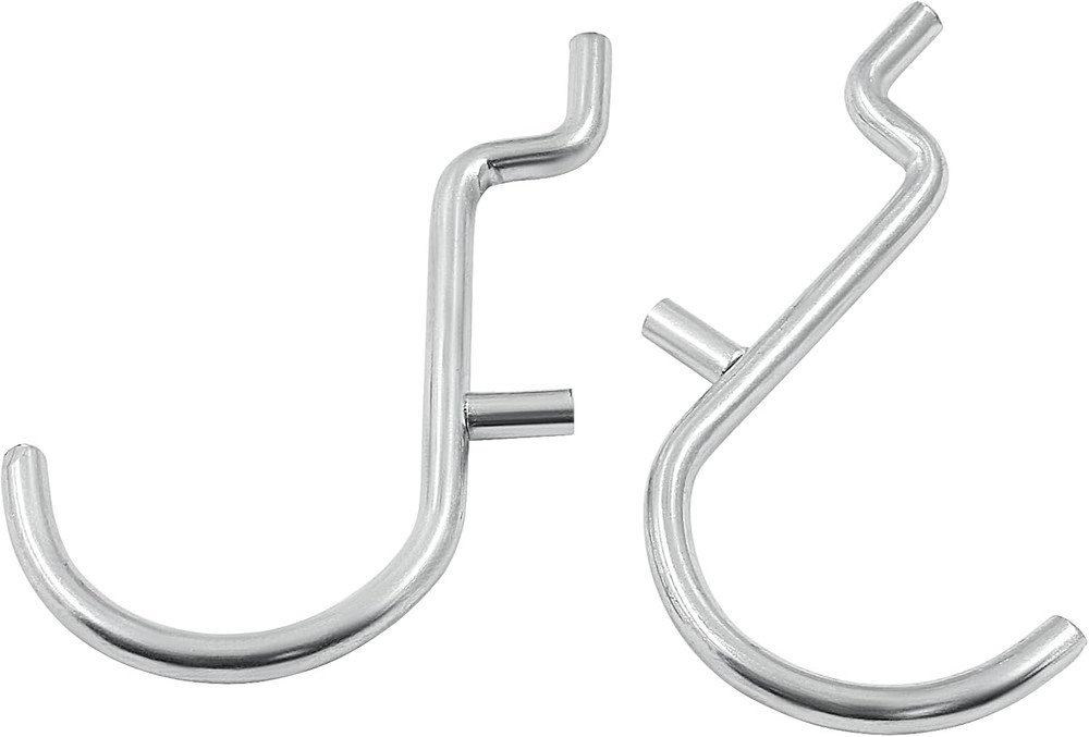 100Pcs Metal Pegboard J Hooks, 1/4" Pegboard Wall Display Assortment Peg Board S