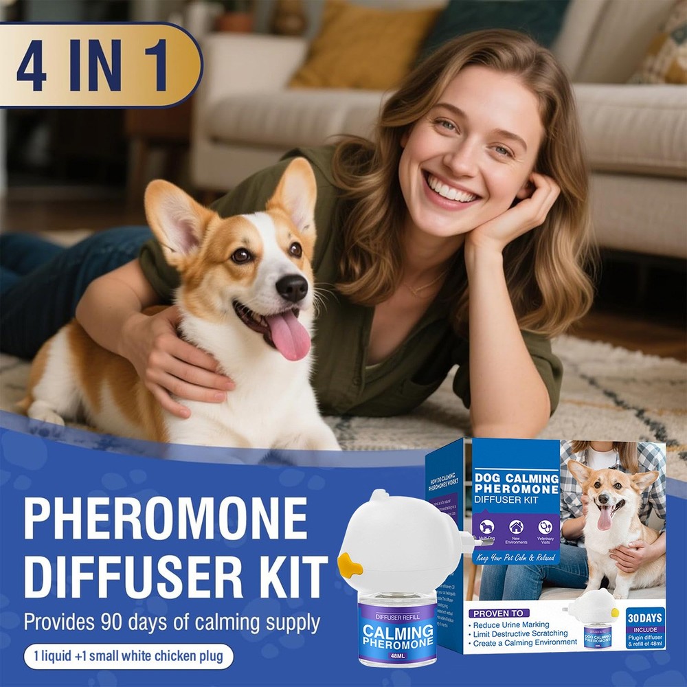 Dog Calming Diffuser - Dog Pheromones Calming Diffuser for Dog Anxiety Relief