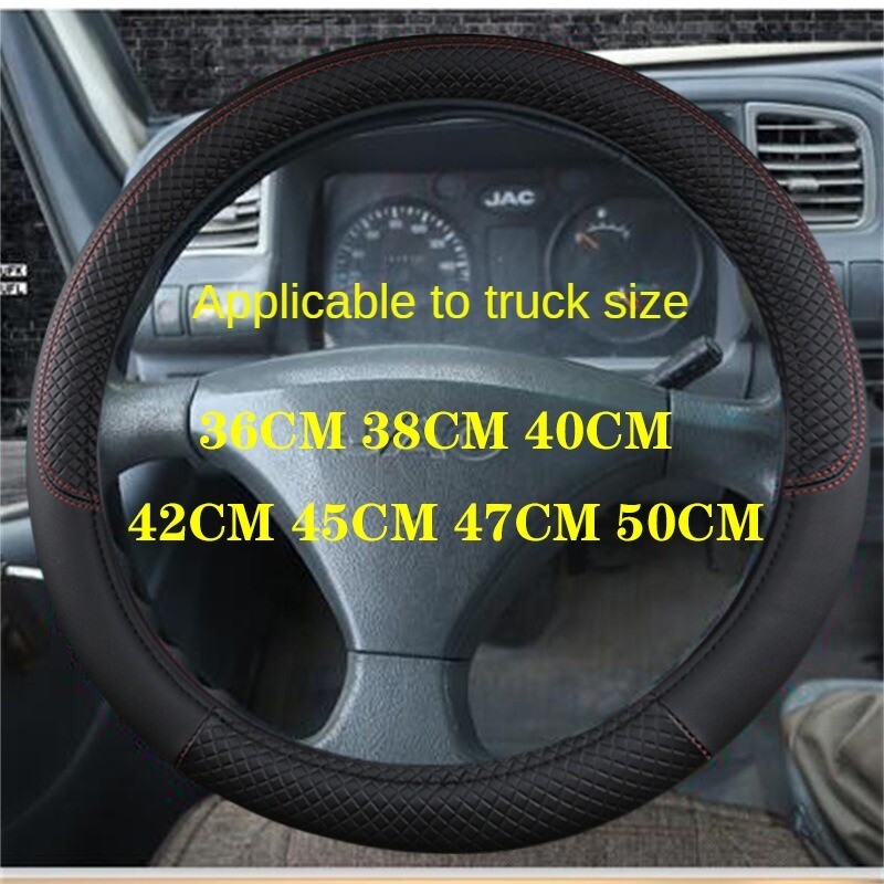 Car Steering Wheel Cover 15" 16" 17" 18" 19" Van Semi Truck Bus Leather Cover