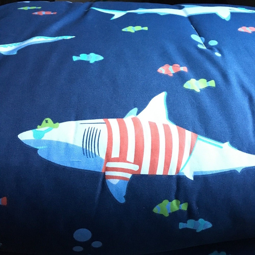 5pc Max Studio Shark FULL Comforter Shams 2 Pillows Set Ocean Nautical Designer