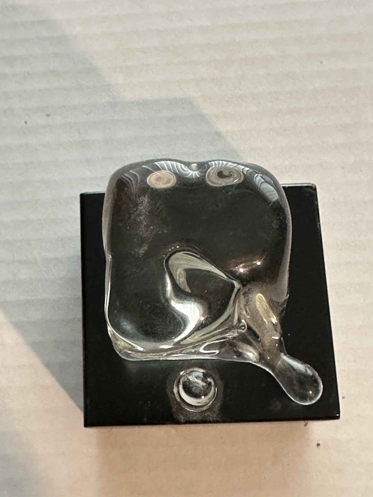 Hans Godo Frabel Studios Glass ICE CUBE Sculpture Paperweight Signed 1988 RARE