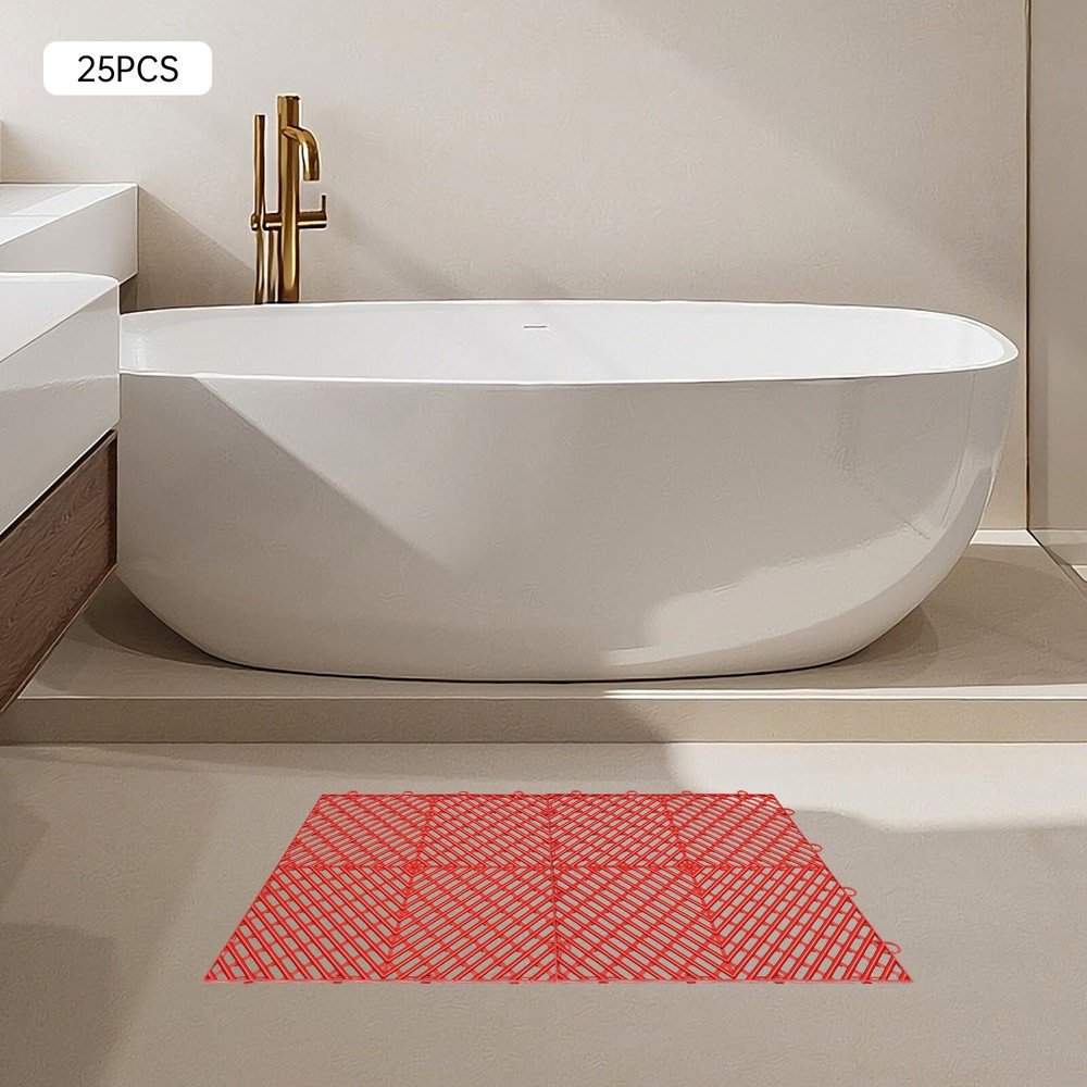 25x 30cm Interlocking Deck Tile Deck Flooring for Pool Bathroom Patio Garage
