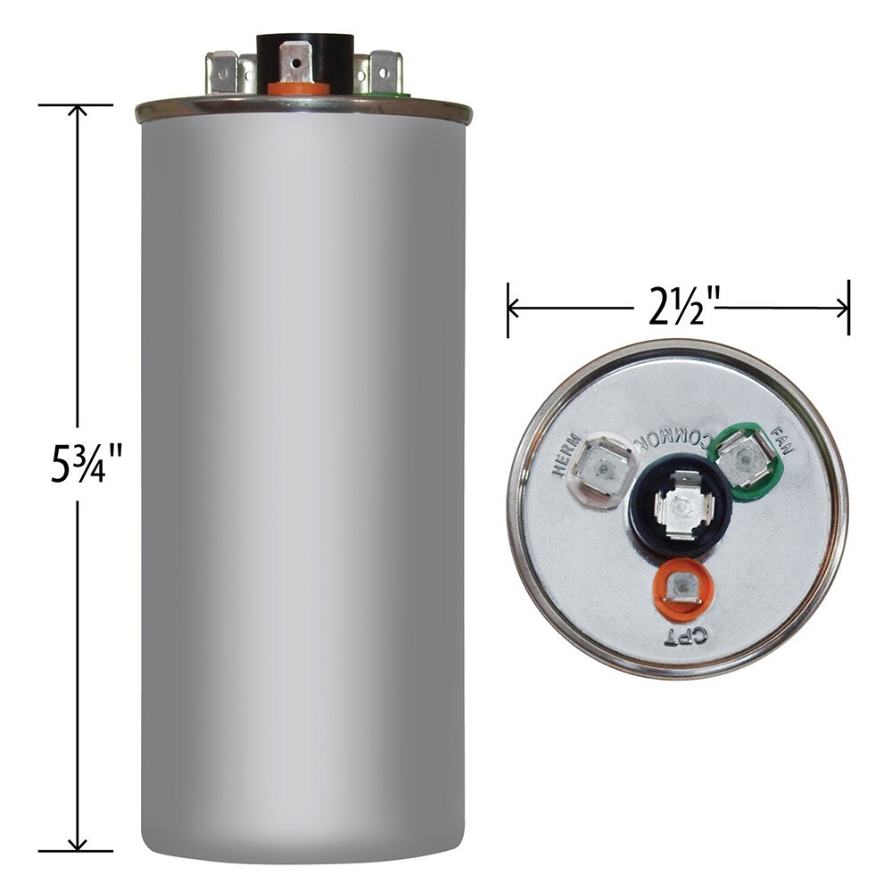 AmRad USA2220BA Round Run Capacitor 70+10 uF MFD 370 / 440 Volt Made in USA