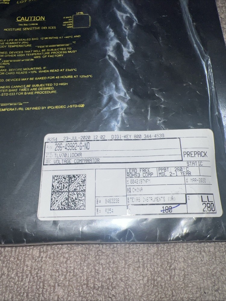 Texas Instruments Comparator Push-Pull SC705 TLV7011DCKR Voltage QTY 79