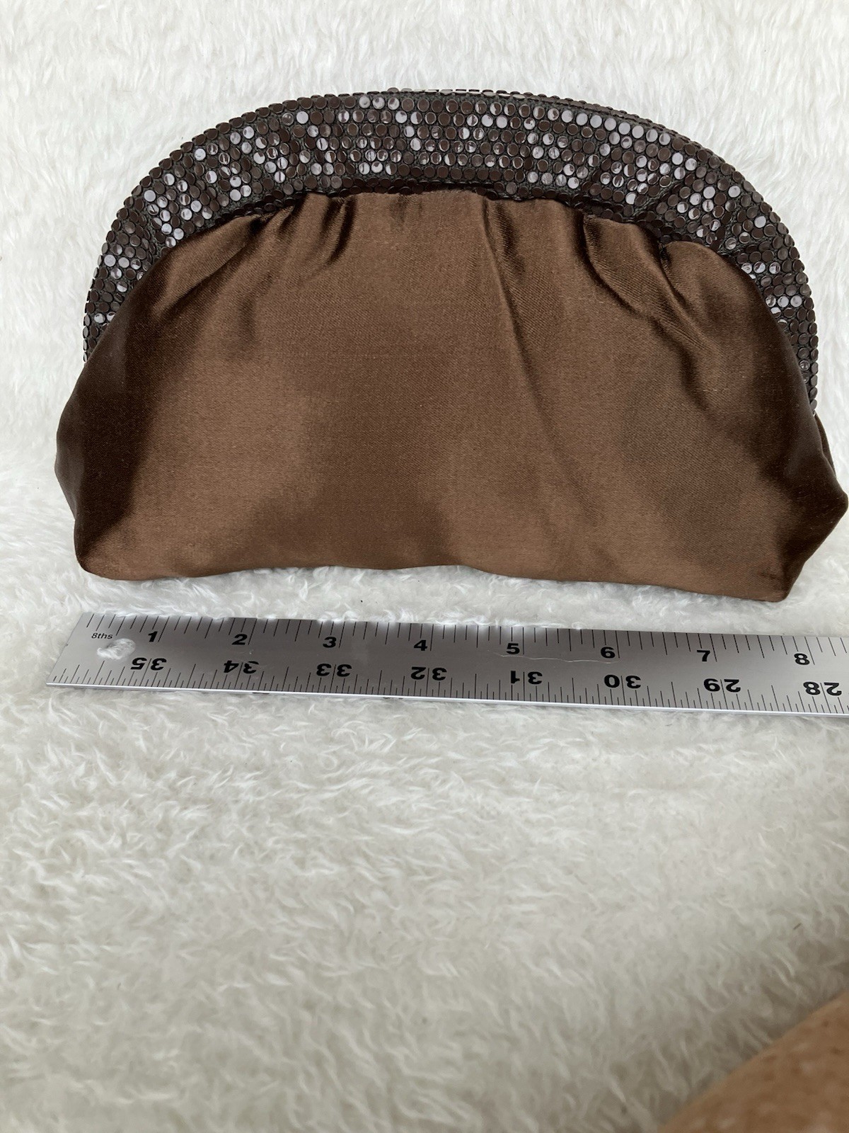 Vintage Lumured Satin Brown Handbag