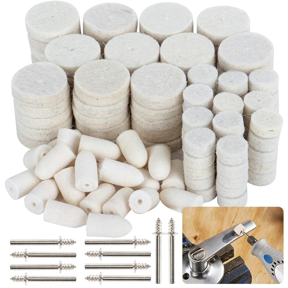Sukh 145PCS Wool Felt Polishing Pad - Buffing Bits...