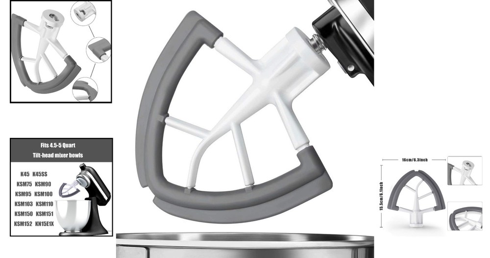 Flex Edge Beater for KitchenAid,Mixer Attachement Compatible With KitchenAid,...