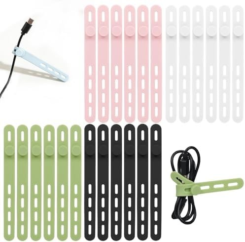 Silicone Cable Ties Reusable Washable Adjustable