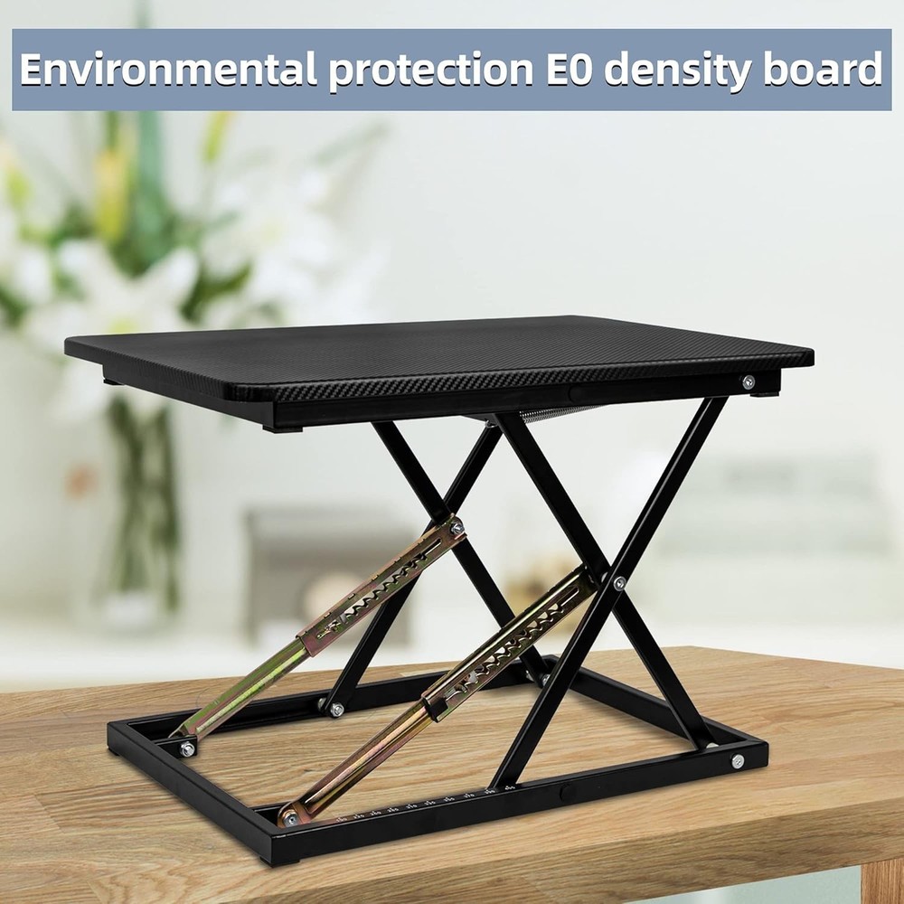 Ergonomic Black Pattern Desk Riser - Adjustable Standing Desk 23.6" x 15.7"