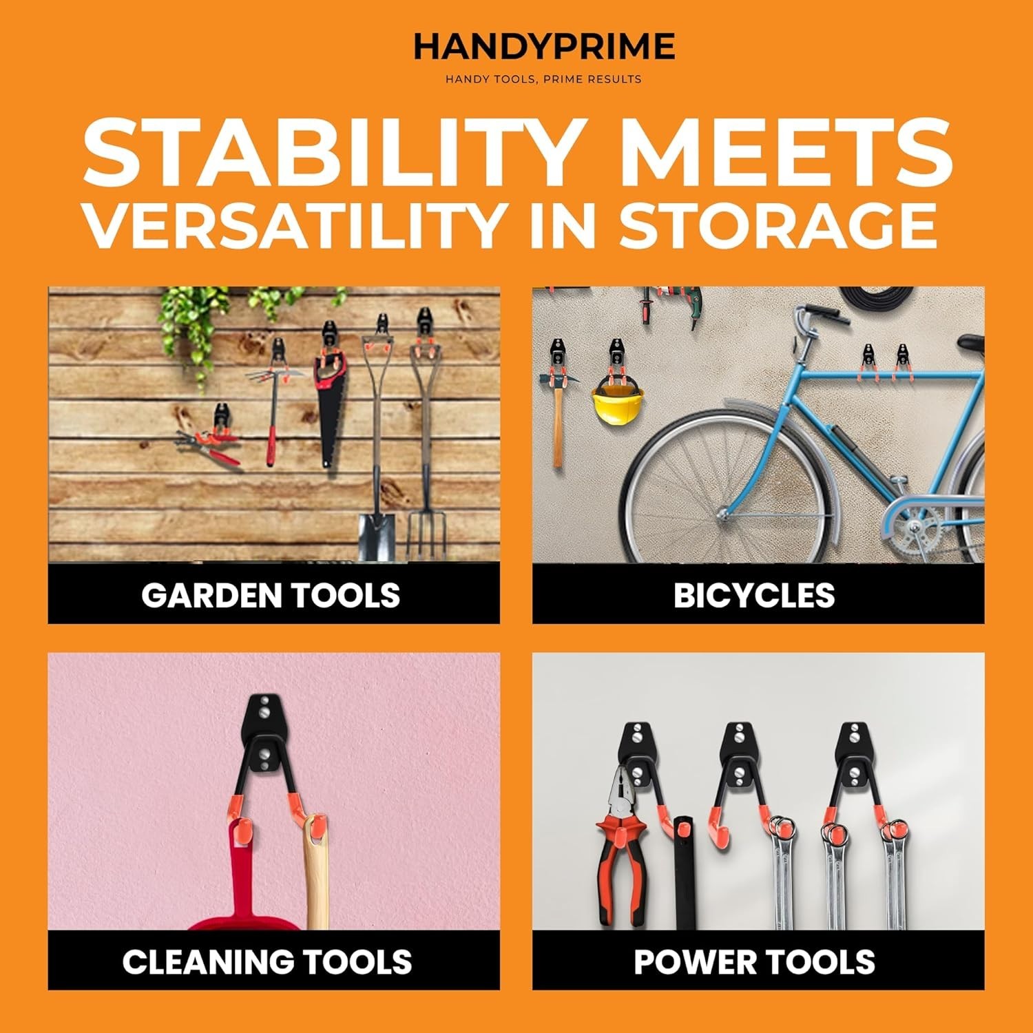 13 Pack Heavy Duty Garage Hooks Wall Mount Steel Storage For Tools Ladders Bikes