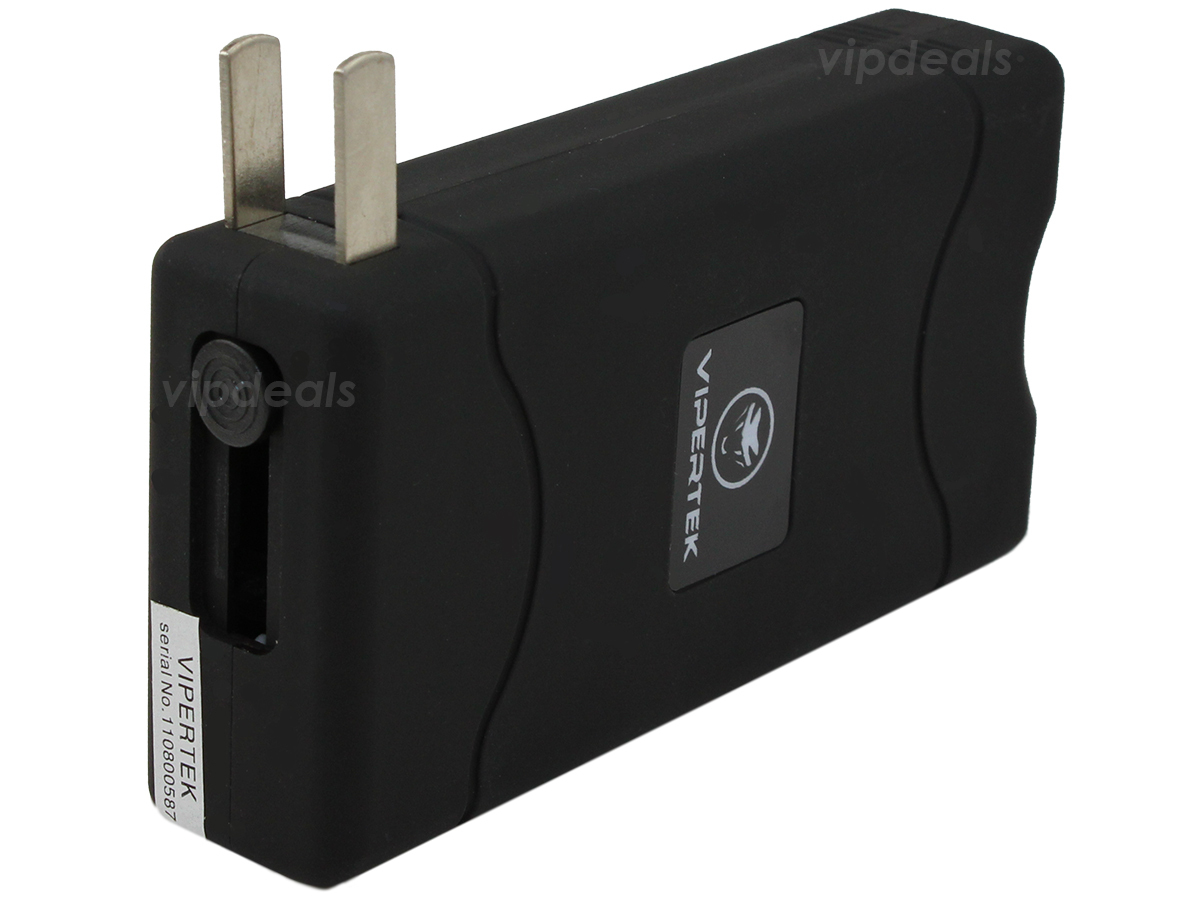 VIPERTEK Stun Gun Mini BLACK VTS-880 335 BV Rechargeable LED Flashlight