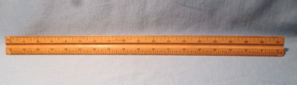 Vintage K&E Star Quality ~ Mechanical Drafting Triangle WOODEN RULER Tool