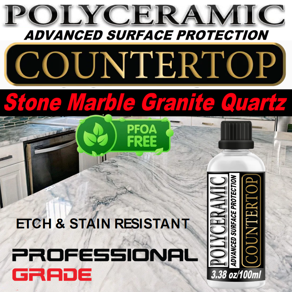 STONE SEALER POLYCERAMIC CLEAR COATING ETCH & STAIN RESISTANT