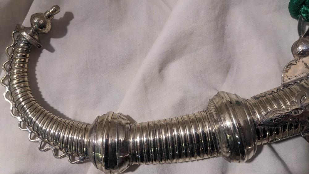 Authentic 13.25" Morocco Dagger Khanjar Handmade Silver Dagger Berber+CORD Camel