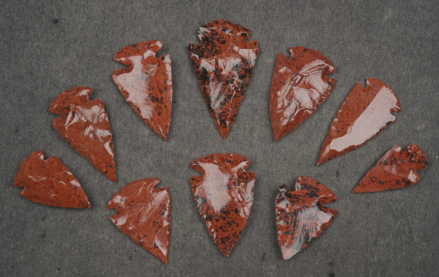 10 Mahogany Obsidian Points 1.6" to 1" Dragon Spear Knife Blade Arrowhead I-645