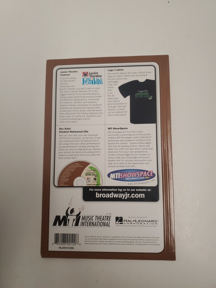 Dinosaurs Before Dark Kids Actor's Script MTI'S Broadway Junior Collection
