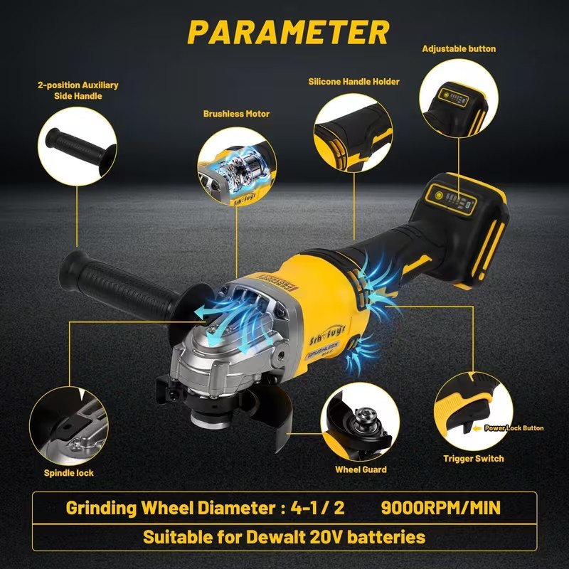 brushless angle grinder for 20v DeWalt batteries